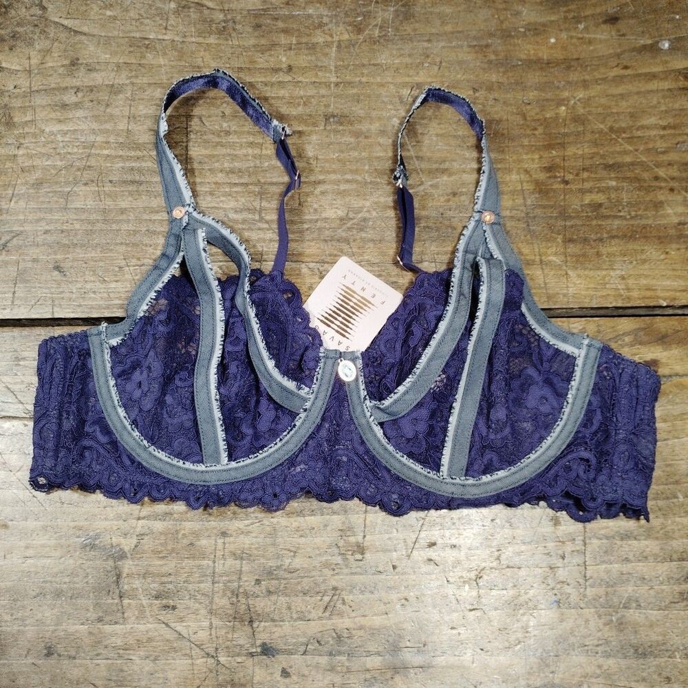 Savage X Fenty Purple Lace Bra 42C NWT Underwire NEW